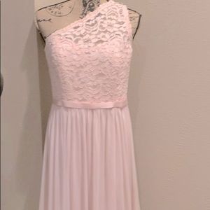 David’s Bridal gown in blush